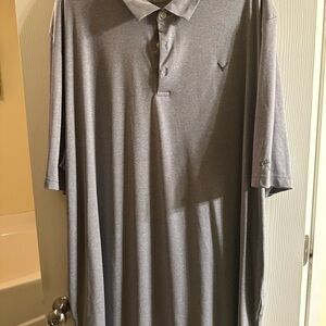 Callaway Opti Dri Performance Solid Gray Polo Shirt 5XLT Golf Outdoor